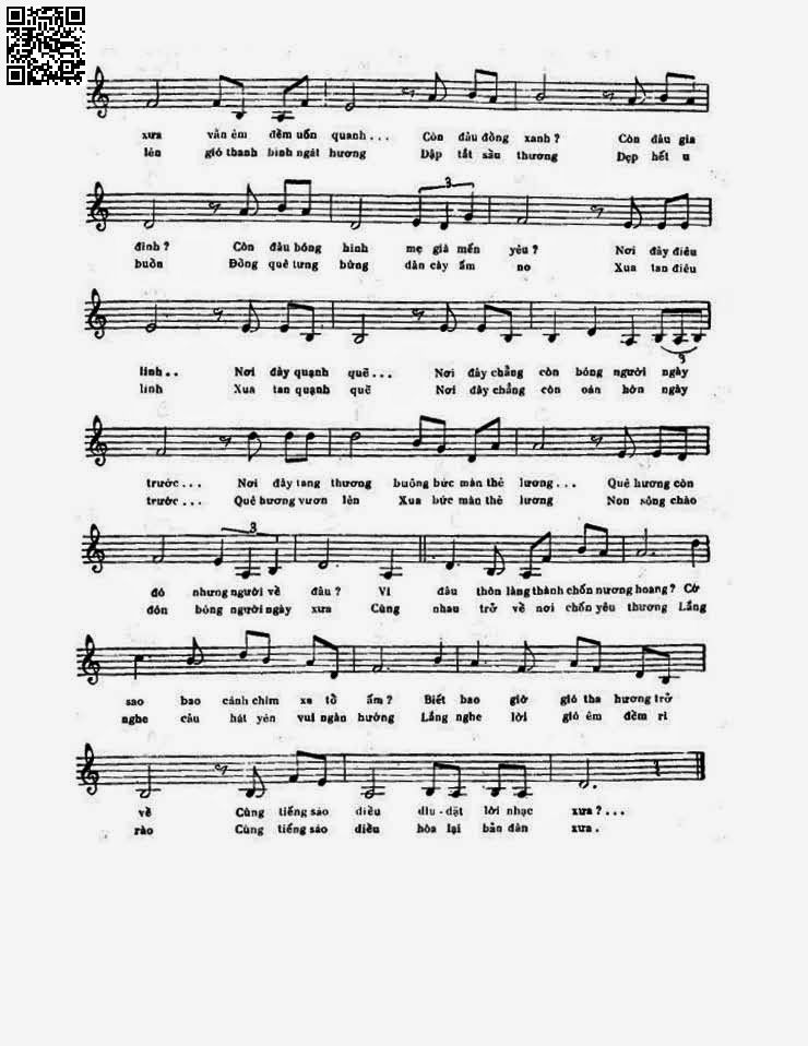 Page 3 of Sheet music PDF Trở về thôn cũ - Nhị Hà