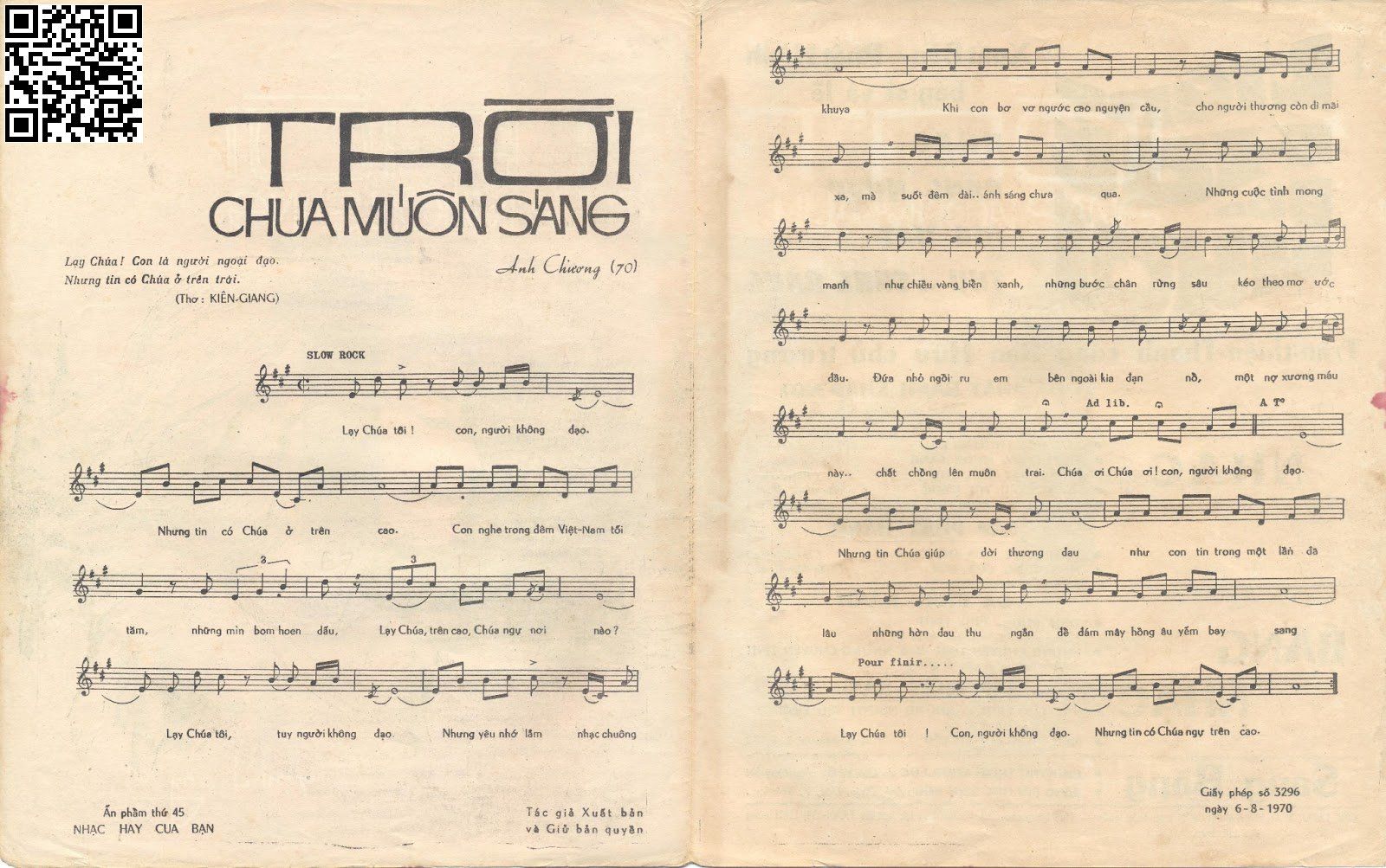 Page 2 of Sheet music PDF Trời chưa muốn sáng - Trần Thiện Thanh