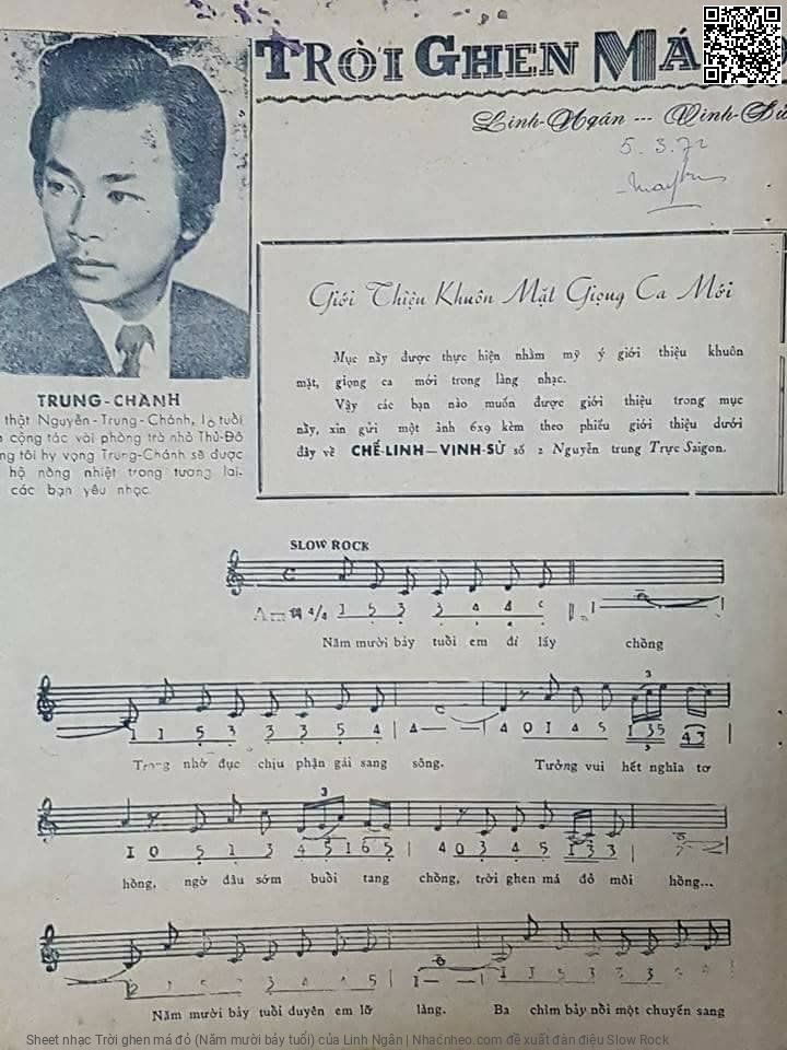 Page 2 of Sheet music PDF Trời ghen má đỏ (Năm mười bảy tuổi) - Linh Ngân