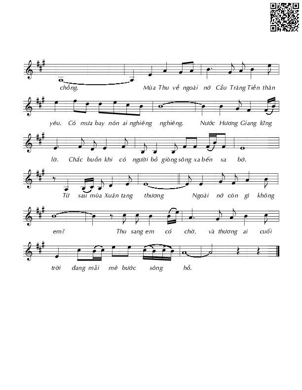 Page 2 of Sheet music PDF Trời Huế vào thu chưa em - Trịnh Lâm Ngân