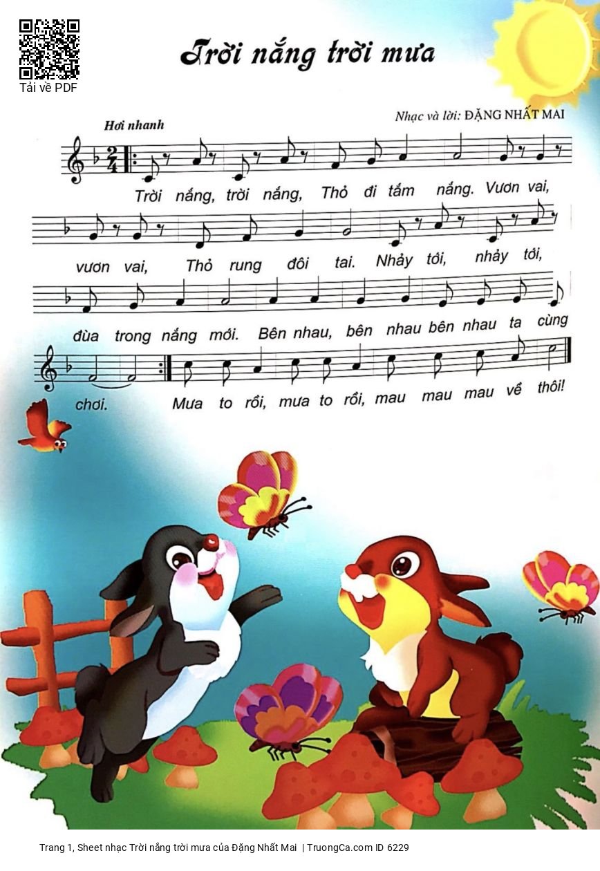 Sheet PDF of Trời nắng trời mưa