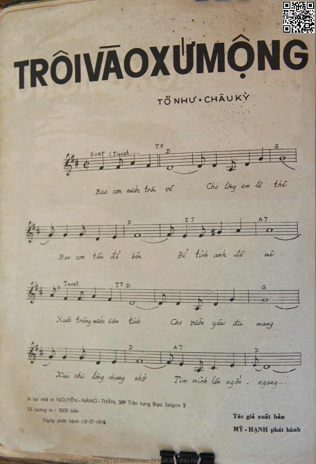 Page 2 of Sheet music PDF Trôi vào xứ mộng - Châu Kỳ