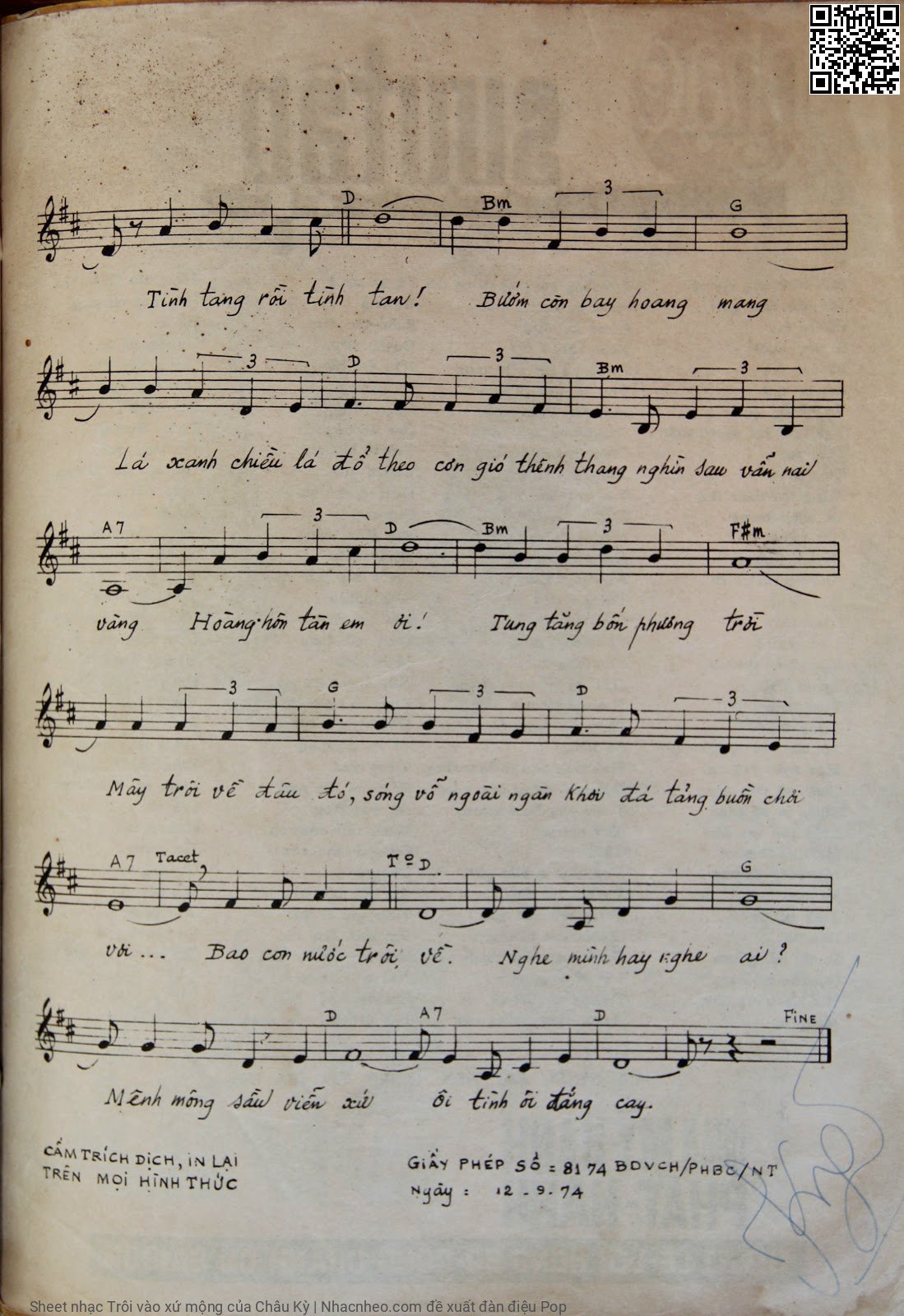 Page 3 of Sheet music PDF Trôi vào xứ mộng - Châu Kỳ