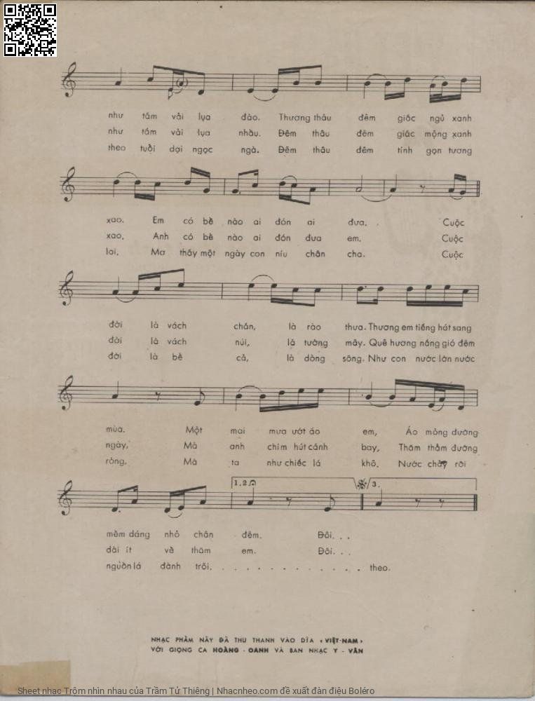 Page 3 of Sheet music PDF Trộm nhìn nhau - Trầm Tử Thiêng