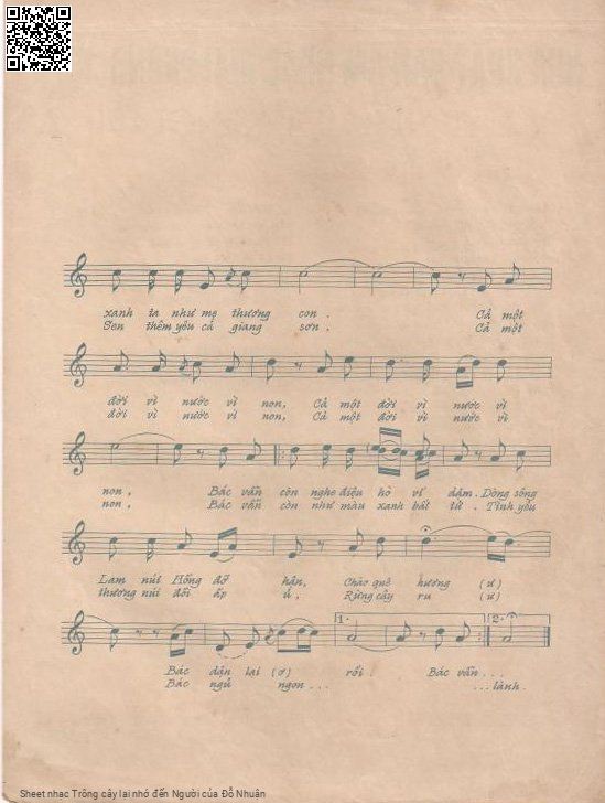 Page 3 of Sheet music PDF Trông cây lại nhớ đến Người - Đỗ Nhuận