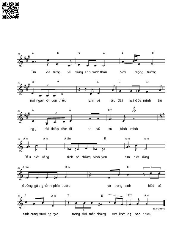 Page 2 of Sheet music PDF Trong đôi mắt anh - Nguyên Bích