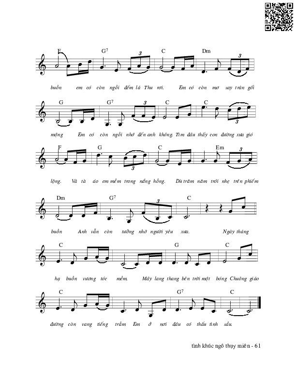 Page 2 of Sheet music PDF Trong nỗi nhớ muộn màng - Ngô Thụy Miên