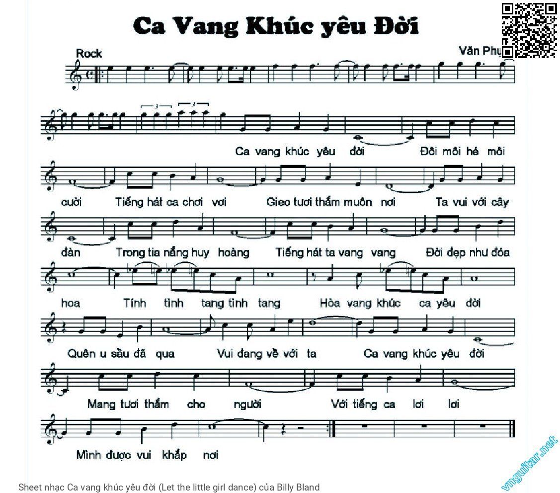 Sheet PDF of Ca vang khúc yêu đời (Let the little girl dance)