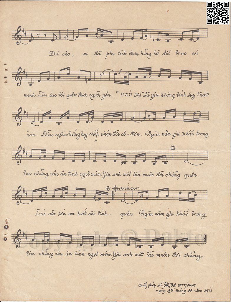 Page 2 of Sheet music PDF Trót dại (Lỡ lầm) - Tuấn Hải