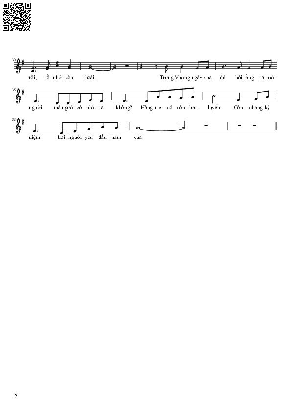 Page 2 of Sheet music PDF Trưng Vương một thời kỷ niệm - Lê Khắc Bình