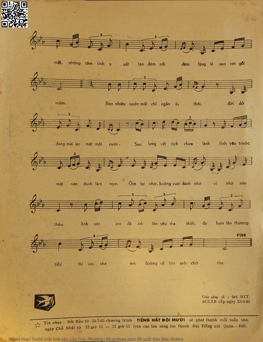 Page 3 of Sheet music PDF Trước mặt tình yêu - Trúc Phương