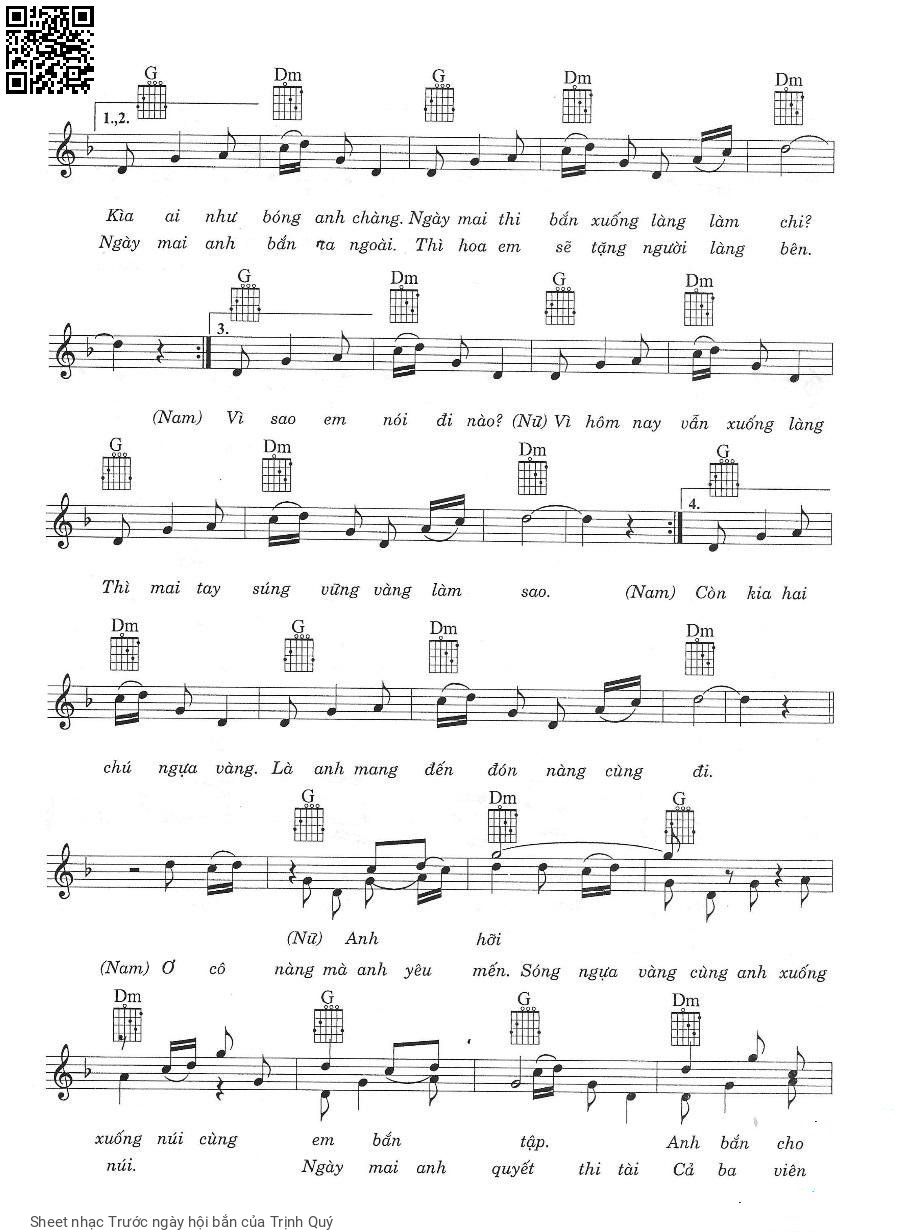 Page 2 of Sheet music PDF Trước ngày hội bắn - Trịnh Quý