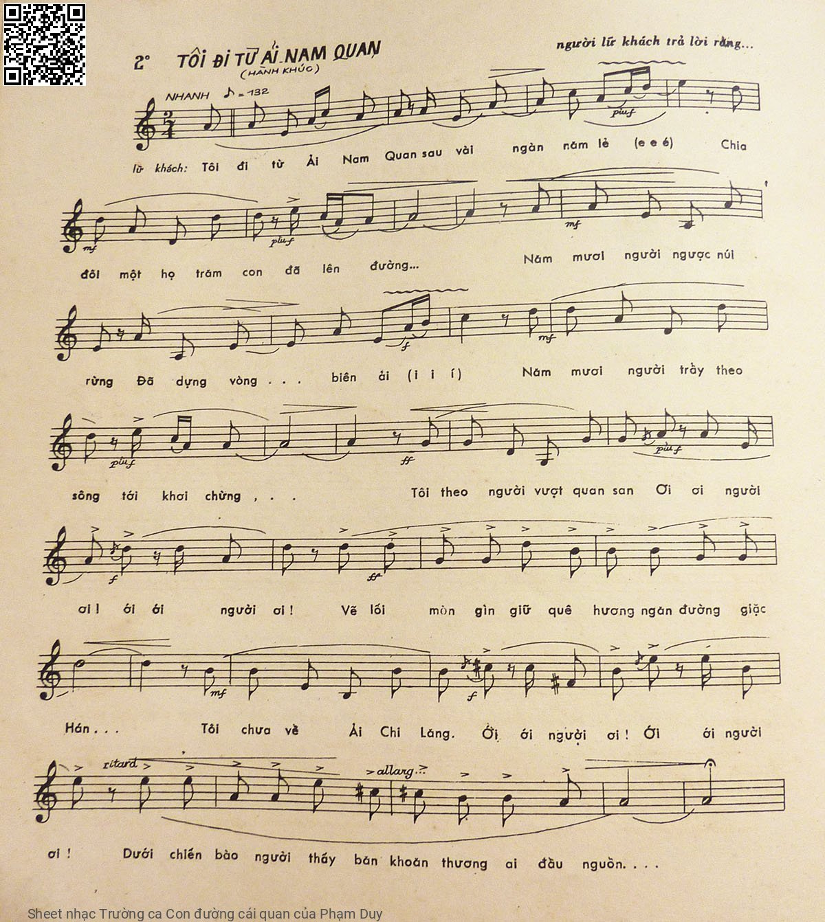Page 15 of Sheet music PDF Trường ca Con đường cái quan - Phạm Duy