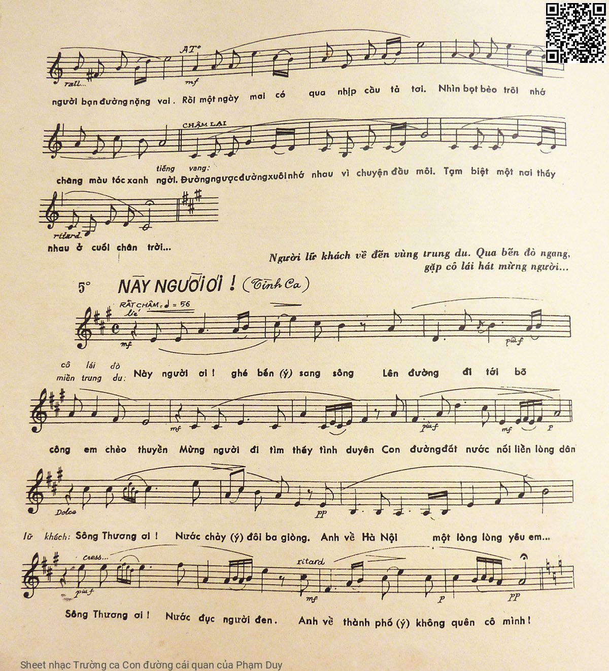 Page 17 of Sheet music PDF Trường ca Con đường cái quan - Phạm Duy