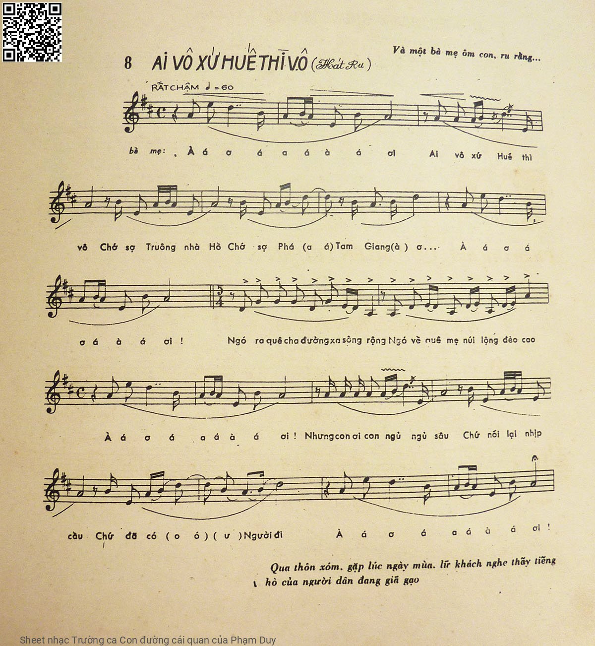 Page 20 of Sheet music PDF Trường ca Con đường cái quan - Phạm Duy