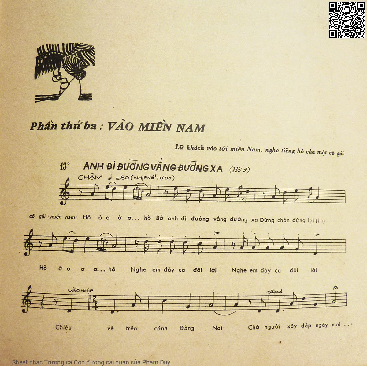 Page 3 of Sheet music PDF Trường ca Con đường cái quan - Phạm Duy