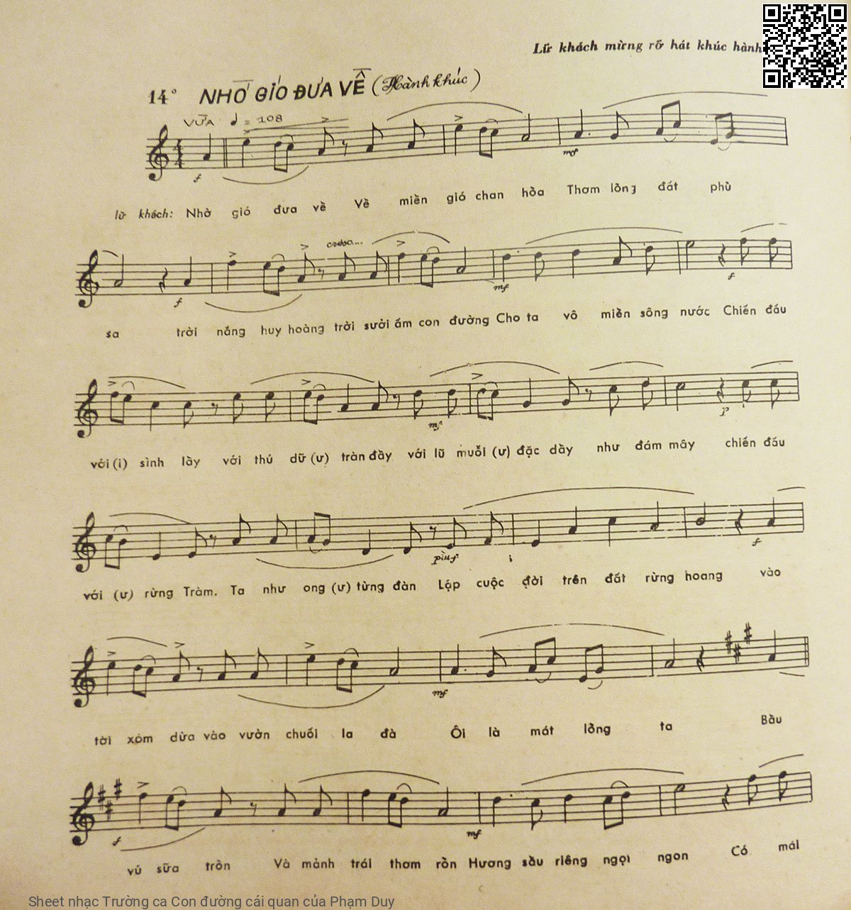 Page 4 of Sheet music PDF Trường ca Con đường cái quan - Phạm Duy