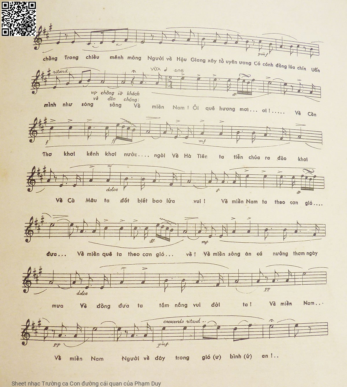 Page 7 of Sheet music PDF Trường ca Con đường cái quan - Phạm Duy
