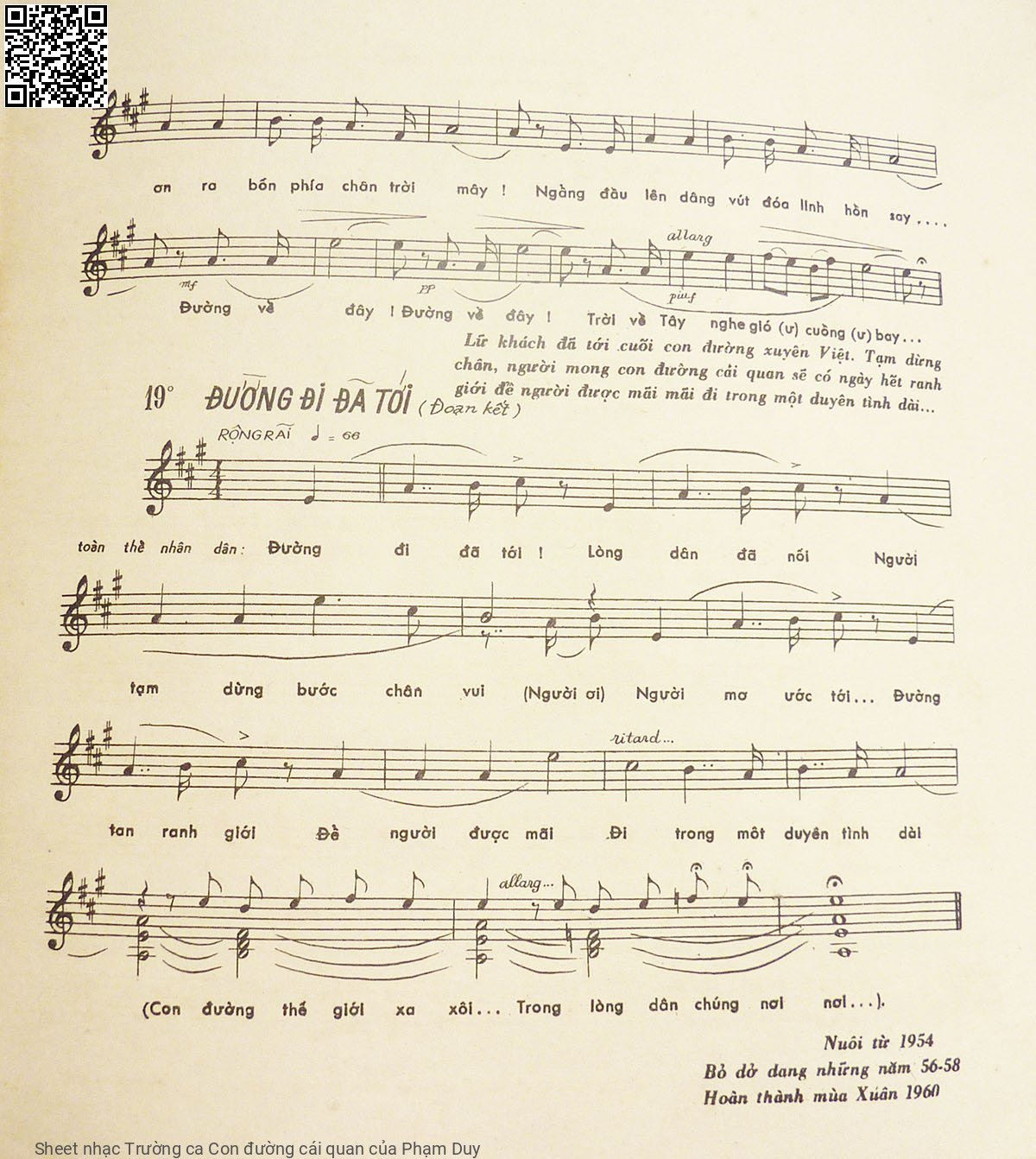 Page 9 of Sheet music PDF Trường ca Con đường cái quan - Phạm Duy