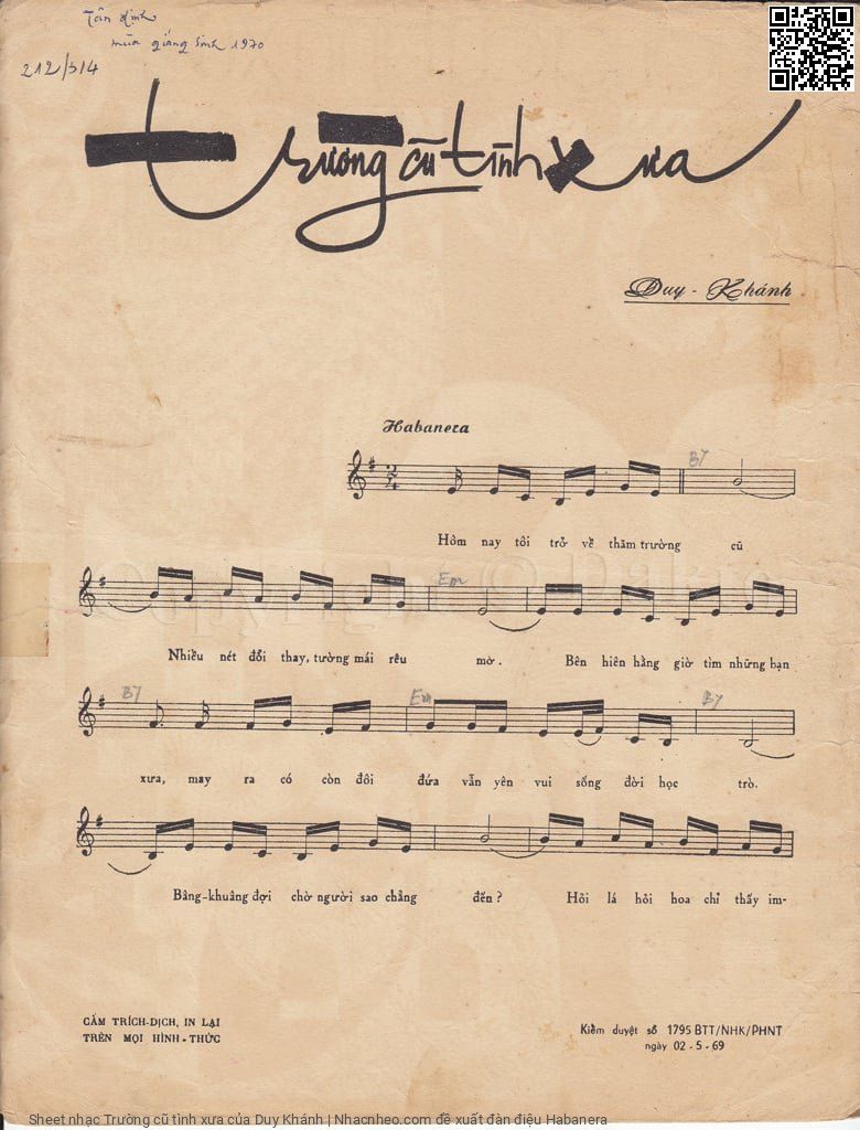 Page 2 of Sheet music PDF Trường cũ tình xưa - Duy Khánh