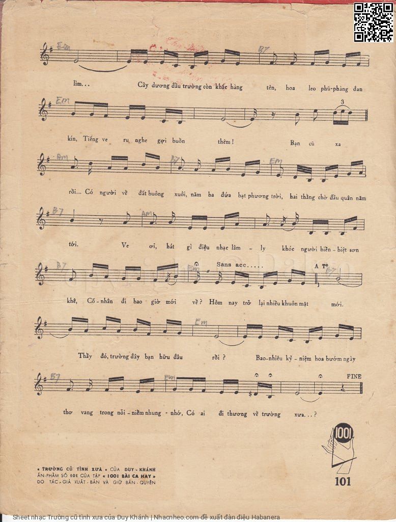 Page 3 of Sheet music PDF Trường cũ tình xưa - Duy Khánh