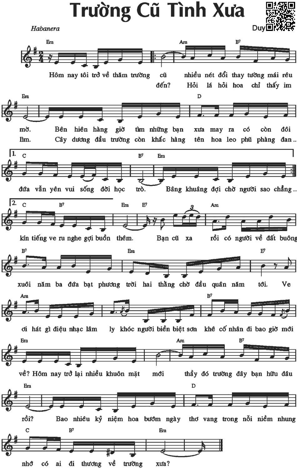 Page 5 of Sheet music PDF Trường cũ tình xưa - Duy Khánh