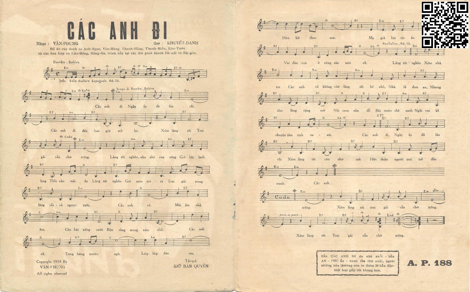Page 2 of Sheet music PDF Các anh đi - Văn Phụng