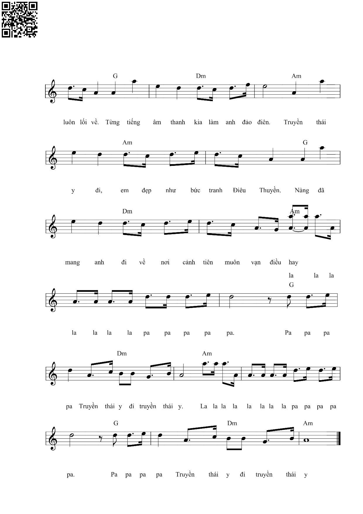 Page 2 of Sheet music PDF Truyền thái y - NamNam