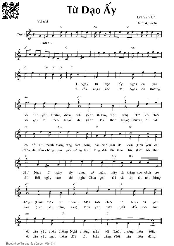 Sheet PDF of Từ dạo ấy