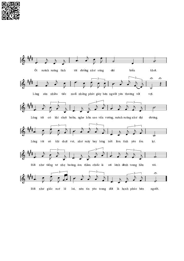 Page 2 of Sheet music PDF Từ em đến - Lê Vân Tú