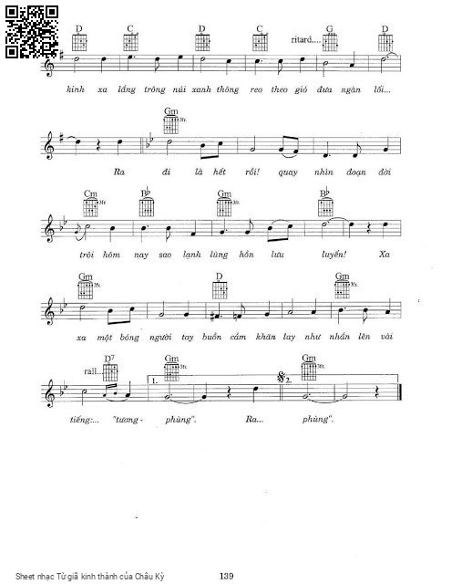 Page 2 of Sheet music PDF Từ giã kinh thành - Châu Kỳ