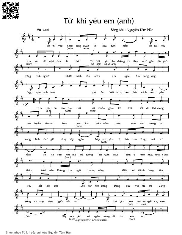 Sheet PDF of Từ khi yêu anh