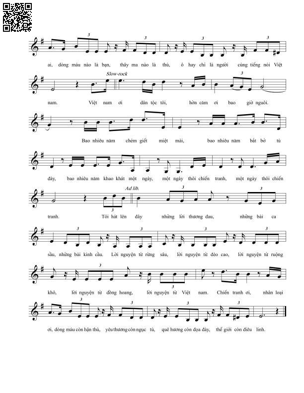 Page 2 of Sheet music PDF Từ lòng quê hương - Vĩnh Điện
