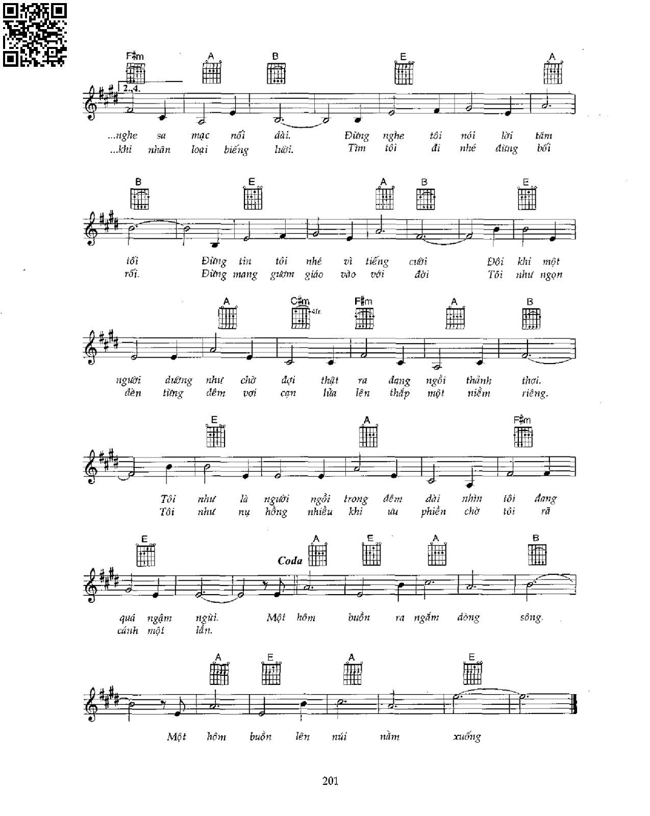 Page 2 of Sheet music PDF Tự tình khúc - Trịnh Công Sơn