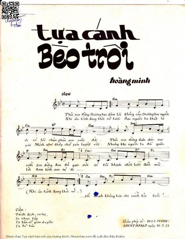 Page 2 of Sheet music PDF Tựa cánh bèo trôi - Hoàng Minh