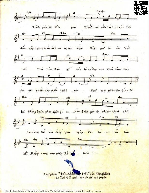 Page 3 of Sheet music PDF Tựa cánh bèo trôi - Hoàng Minh