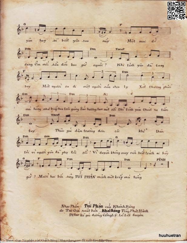 Page 3 of Sheet music PDF Tủi phận - Khánh Băng