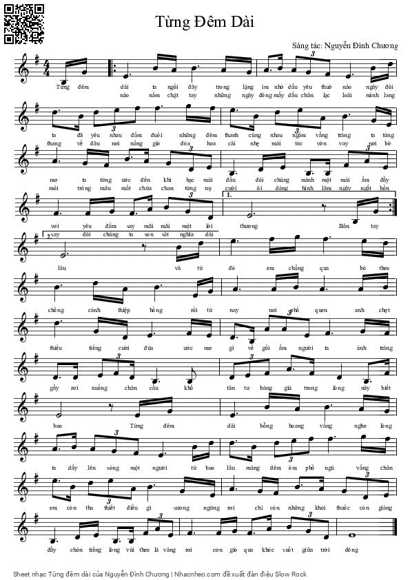 Sheet PDF of Từng đêm dài