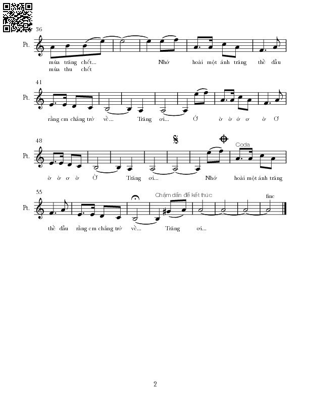 Page 2 of Sheet music PDF Cái chết một vầng trăng - Nguyễn Hoàng Đô