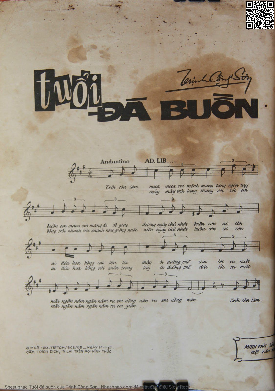 Page 2 of Sheet music PDF Tuổi đá buồn - Trịnh Công Sơn