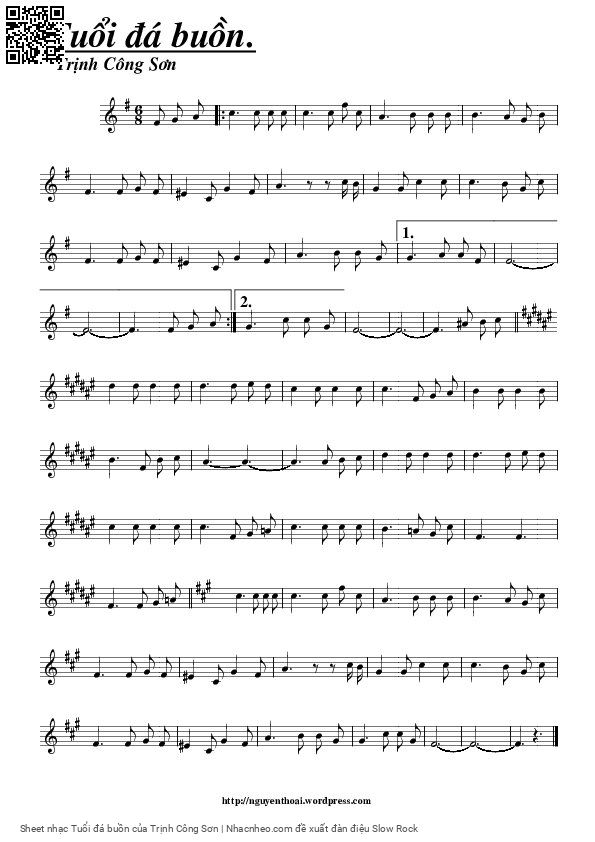 Page 5 of Sheet music PDF Tuổi đá buồn - Trịnh Công Sơn