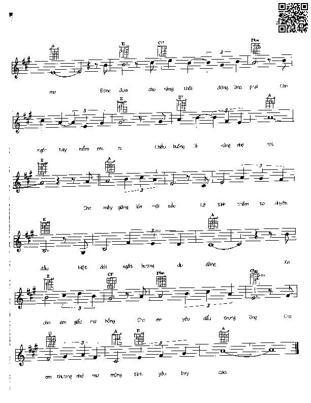 Page 2 of Sheet music PDF Tuổi mây hồng - Ngô Thụy Miên