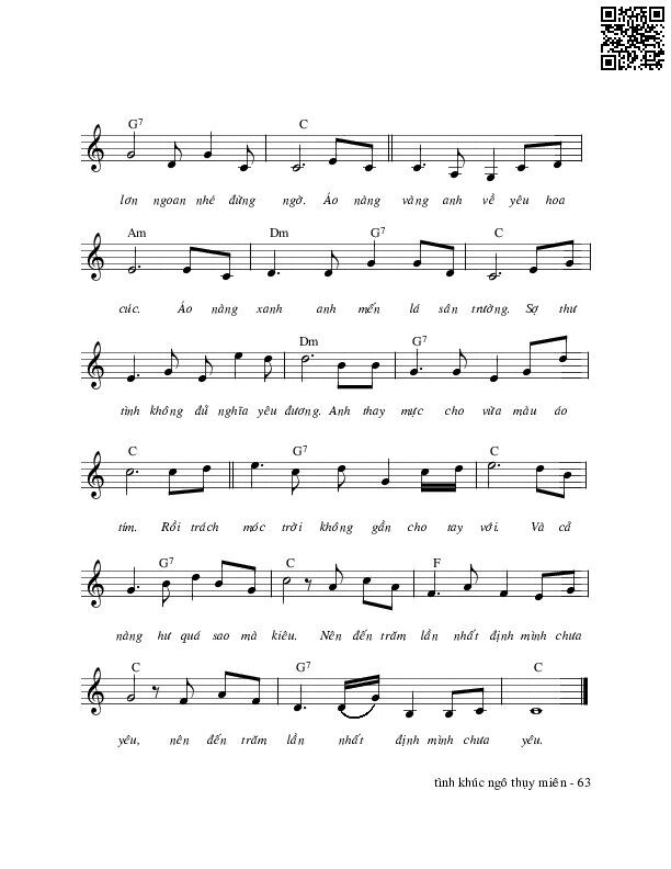 Page 2 of Sheet music PDF Tuổi mười ba - Ngô Thụy Miên
