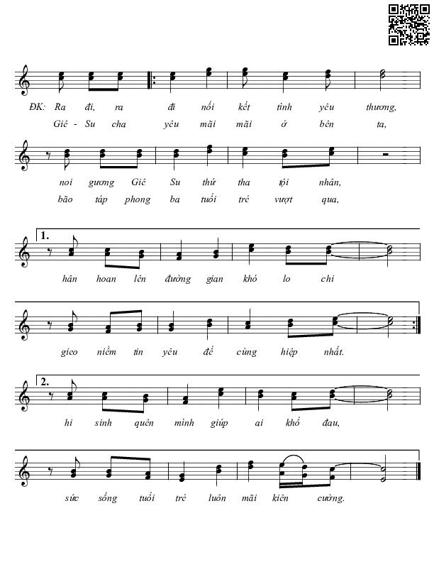 Page 2 of Sheet music PDF Tuổi trẻ - Phạm Nhật JEB