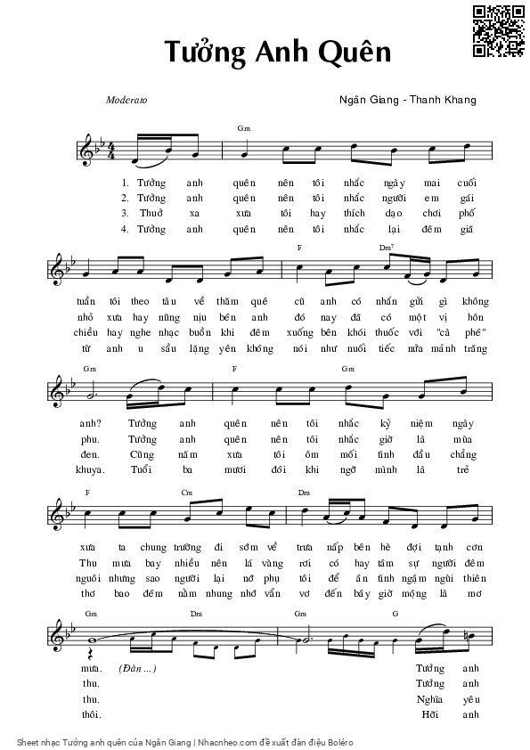 Page 5 of Sheet music PDF Tưởng anh quên - Ngân Giang