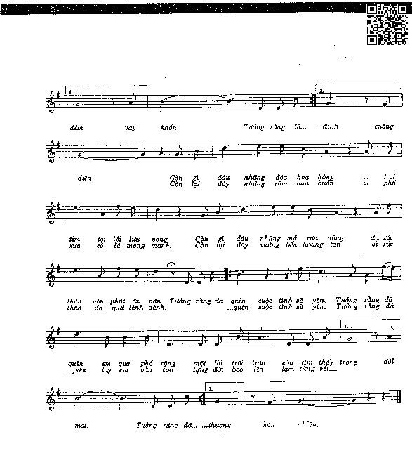 Page 2 of Sheet music PDF Tưởng rằng đã quên - Trịnh Công Sơn
