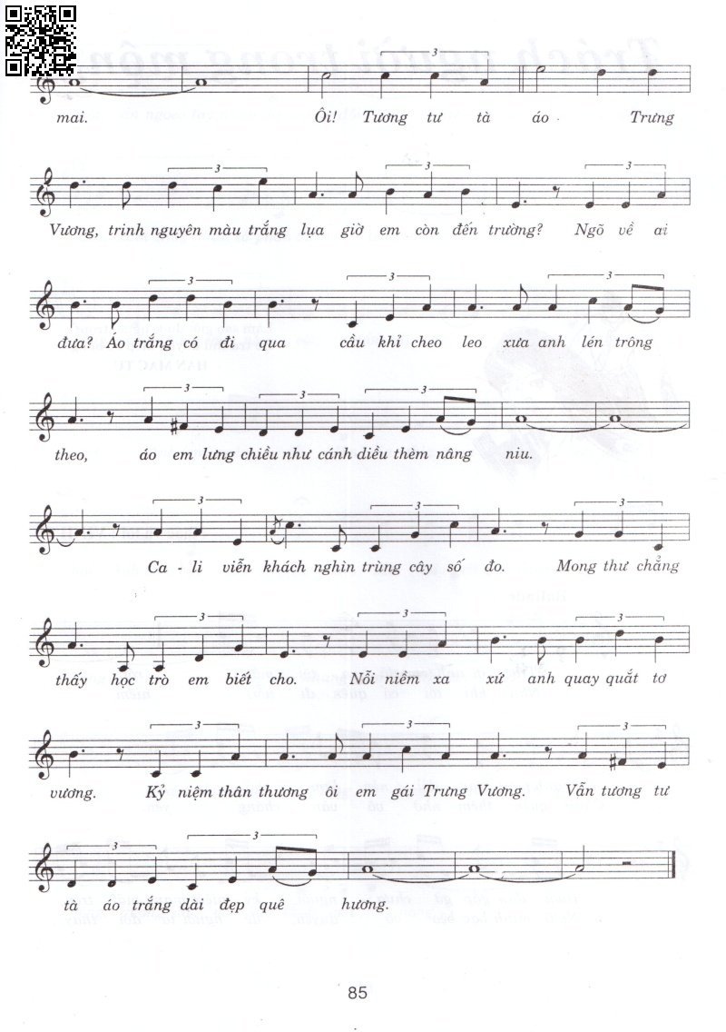 Page 2 of Sheet music PDF Tương tư áo trắng - Vinh Sử