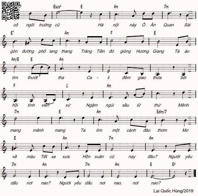 Page 2 of Sheet music PDF Cali đêm giao thừa - Lại Quốc Hùng