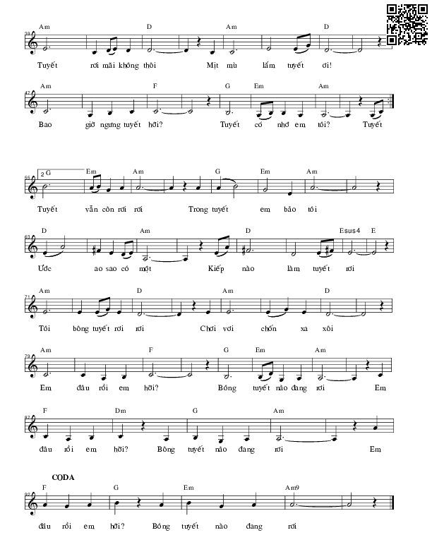 Page 2 of Sheet music PDF Tuyết rơi - Võ Tá Hân