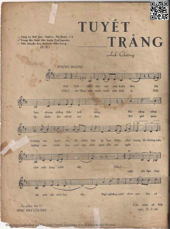 Page 2 of Sheet music PDF Tuyết trắng - Trần Thiện Thanh